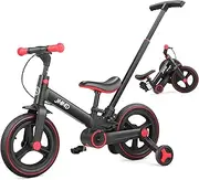 JMMD Toddler Bike with Push Handle for Kids 18 Months-5 Years, 6 in 1 Push Bike with Training Wheels & Pedals, Balance Bike for Boys and Girls with Brakes & Kickstand