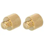2Pcs Mic Stand Adapter 1/4 Female to 3/8 Male Copper Camera Screw Adapter Gold