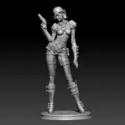1/24 Resin Punk Girl Gunner Unassembled Unpainted