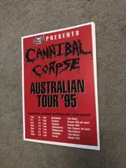 CANNIBAL CORPSE 1995 Australian Tour Flyer A4 High Quality Carded Reprint