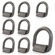8-Pack Weld-On D Ring Tie Downs 1/2" Heavy Duty for Flatbed Trucks & Trailers