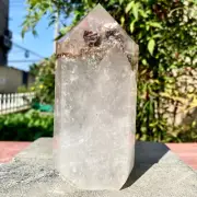 2.1LB Natural Phantom Ghost Obelisk Clear Quartz Crystal Point Tower