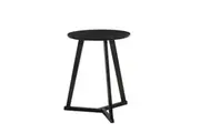 Liza Modern Wooden Round Side End Lamp Table - Black