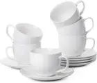 Cups, Tea Cups and Saucers Set of 6, Tea Set, Floral Tea Cups (7oz), Cappucc...