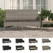 3-Seater Garden Sofa with Cushion Poly Rattan Patio Sofa Multi Colours vidaXL