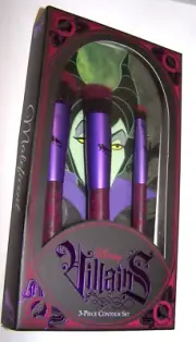Disney Villains Maleficent 3 Piece Contour Make-up Brush Collection set NIB