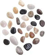 Sosoport Fish Tank Pebbles: 1500g Decorative Cobblestone Stones - Rain Forest River Rocks - Small Polished Rocks for Aquarium Landscaping & Turtle Habitats