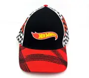 Hot Wheels Youth Boys OSFM Red Black White Checkered Tires Adjustable Cap Hat