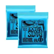 2 SETS Ernie Ball EXTRA SLINKY Nickel Wound 8-38 Electric Guitar Strings 2225