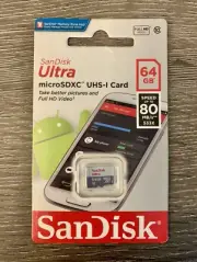 SanDisk 64GB Ultra Class 10 80MB/S 533X MicroSD Micro SDXC UHS-I TF Memory Card