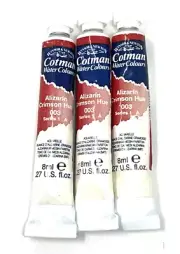 Winsor And Newton Cotman 8mL Watercolor paint Alizarin crimson red hue lot of 3
