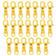 20 Pcs Plastic Lobster Claw Clasps Swivel Snap Hook Trigger Clip, Dark Yellow
