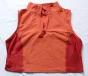 Old Navy Women's Basic Half Zip Sleeveless Cropped Top JL3 Orange Large NWT