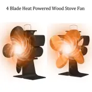 4-Blade Heat Powered Fireplace Fan Portable for Wood Log Burner Fireplace R2K8