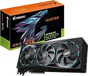 GIGABYTE AORUS GeForce RTX 5070 Ti Master 16G Graphics Card, 16GB 256-bit GDDR7, PCIe 5.0, WINDFORCE Cooling System, GV-N507TAORUS M-16GD Video Card