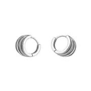 3PCS Silver plating Three-ring Circle Earrings Female Simple Versatile Temperament Retro Unique Design Fashion