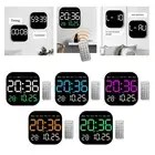 Digital Alarm Clock LED Display 10 Level Adjustable Brightness Wall Clock Desk