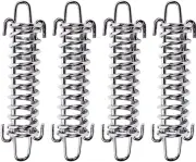 4 Pieces Tent Spring Buckles Steel Spring Awning Tent Heavy Duty Rope Tent Rope Buckle Fixing Kit Garden Sail Tensioner Travel Tent Accessories