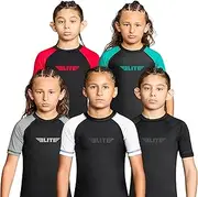 [Elite Sports] Standard Short Sleeve Kids Compression, MMA, BJJ, No-Gi, Cross Training Rash Guard