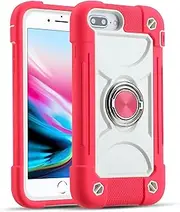 MARKILL Compatible with iPhone 6 Plus/6S Plus Case,iPhone 7 Plus Case/iPhone 8 Plus Case 5.5 Inch with Ring Stand, Heavy-Duty Military Grade Shockproof Protective Phone Cover (Hot Pink)