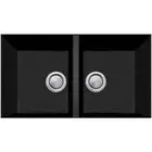 Oliveri Santorini Black Piccolo Double Bowl Undermount Sink