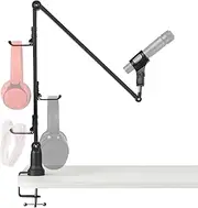 Geekria for Creators Microphone Arm, Mic Boom Arm with Headphones Hangers, Suspension Stand, Desk Mount Holder Compatible with Audio-Technica ATR2100x-USB, SAMSON Q2U