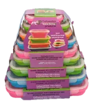 COLLAPSIBLE SPACE SAVING RECTANGULAR CONTAINER SET- 9 PACK CARAVAN KITCHEN PARTS