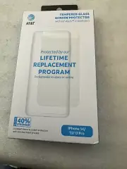 AT&T Tempered Glass Antimicrobial Screen Protector For iPhone 14/13/13 Pro