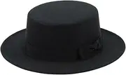 [UPSTORE] Unisex Classic Wide Brim Fedora Hat Black, 55-59cm
