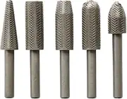5pcs Electric Rotary Rasp Embossed Steel Metal File Grinding Head Pack Set Shank Fits Rotary Tool for Woodworking Drilling Carving Engraving