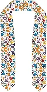 [SKKNT] Paw Prints Art 1 Print Graduation Shawl Stole For Academic Commencements Honor Sash Congratulations Gift