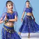 兒童演出服肚皮舞服裝新款天竺民族表演服女少兒印度舞舞蹈服長裙