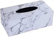 AIMALL Elegant PU Leather Tissue Box - High-End Decorative Rectangular Tissue Holder for Hotel, Home and Office, 9.45" x 3.74" x 4.72"