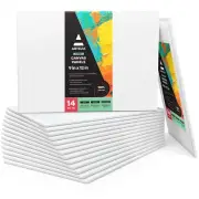 Canvas Boards for Painting 9 x 12 Inches Pack of 14 Blank White Canvas Panels...