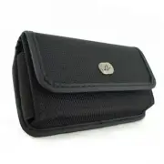 Black Rugged Canvas Phone Case Cover Pouch Holster Belt K5X for Cell Phones