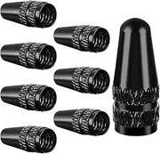 Black Presta Valve Cap, 8Pcs Aluminum Anodized Bike Valve Caps Bicycle Valve Stem Caps Used On Presta/French Valves Bike Tire Caps for Mtb Road Racing Bicycle, Rocket Style