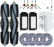 16 Pack X1 Accessories Kit Compatible with Ecovacs Deebot X1 Omni X1 Turbo Vacuum Cleaner, 2 Main Brush, 2 HEPA Filters, 2 Dust Bags 4 Sidebrushes, 4 Mop Pads, Clean Brush and Screwdriver