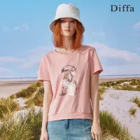 在飛比找momo購物網優惠-【Diffa】大嘴鳥印花針織衫-女