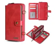 Magnetic Leather Detachable Wallet Case with Strap for iPhone