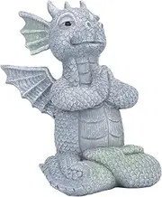 Garden Statues Animals, Resin Cute Meditating Little Dragon Garden Art Outdoor Decoration, Garden Figurines Outdoor Decor Great House Warming Gifts Ideas
