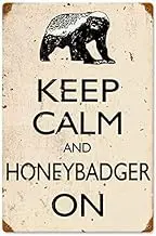 Retro Honey Badger Metal Tin Signs 8x12 Inch Decorative Poster Plate for Coffee House Bar Pub Kitchen Beer Funny W.