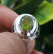 Natural Peridot Ring, Original Ring, Gift For Husband, Sterling Silver 925 Ring