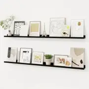 Picture Ledge Shelf, Floating Shelves Set of 2, 48 48"W x 3.5"D, Set of 2 Black