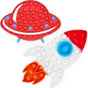 Popit Fidget Toy, Pop Bubble Toy, Fidget Toys, Pop It Bubble Sensory Fidget Toy, Squeeze Toys, Push Bubble Sensory Toy, Anti-Stress Toy for Children and Adults, Pack of 2
