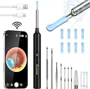 Ear Wax Removal Kit Ear Camera 1296P High-Definition Earwax Cleaner Portable USB Charging Visible 6 LED Otoscope for Android, iPhone, Ipad