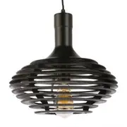 Fiorentino Galactic 30 Black Timber Veneer Pendant Light