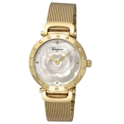 Salvatore Ferragamo Style MOP SFDM00718 Gold Women's Watch New Box + Free Post