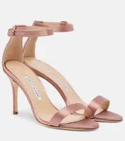 [Manolo Blahnik] Manolo Blahnik Chaos satin sandals AU 9 pink