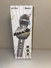 Vibe Sound Silver Wireless Bluetooth Karaoke Microphone Speaker Rechargeable