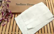 SOLINO HOME 14 X 90 ZOE STRIPED LINEN COTTON TABLE RUNNER Celista White NEW